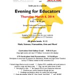 Evening for Educators flyer_March 6 2014